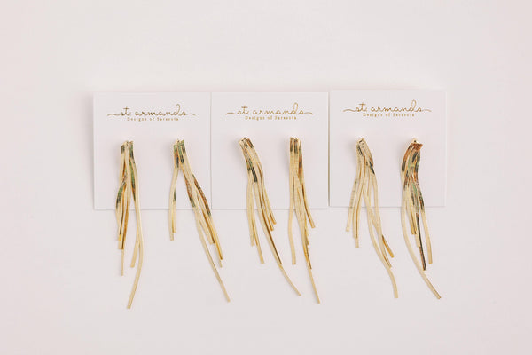 Skinny Cascading Tassel Earrings