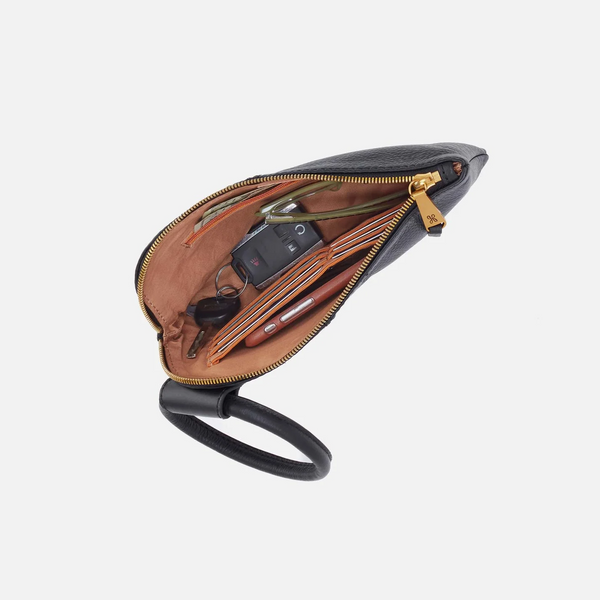 HOBO Sable Wristlet Pebbled Black