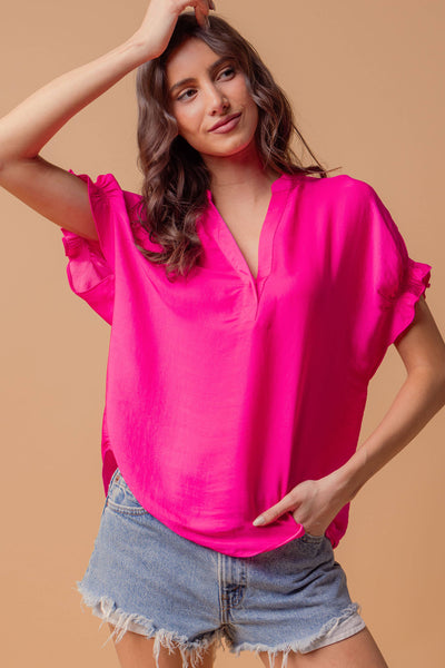 Hot Pink Silky Top