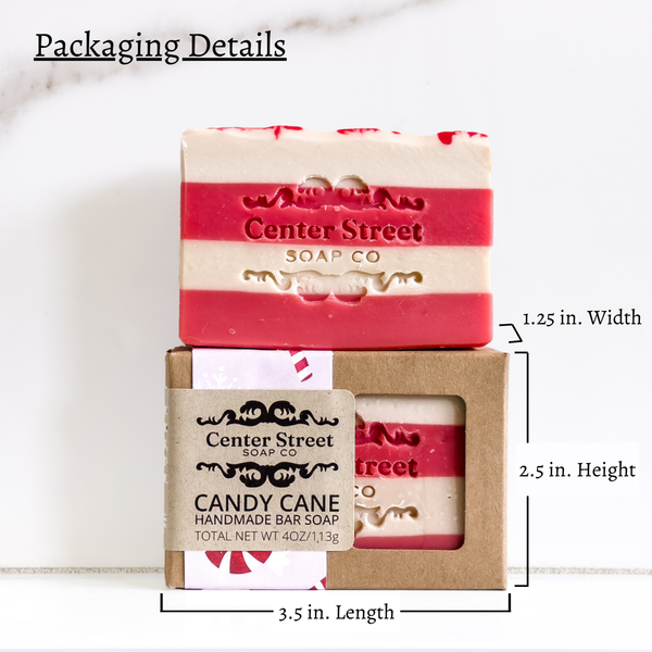 Christmas Candy Cane Peppermint Handmade Soap Bar