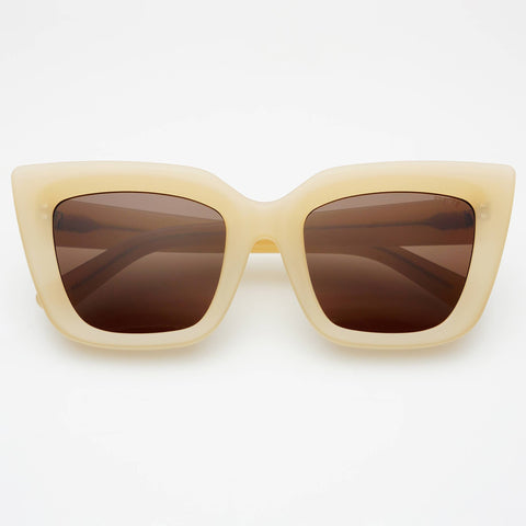 Portofino Oversized Cat Eye Sunglasses: Tan