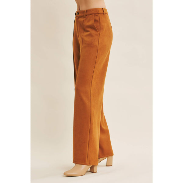 Caramel Faux Suede Pants