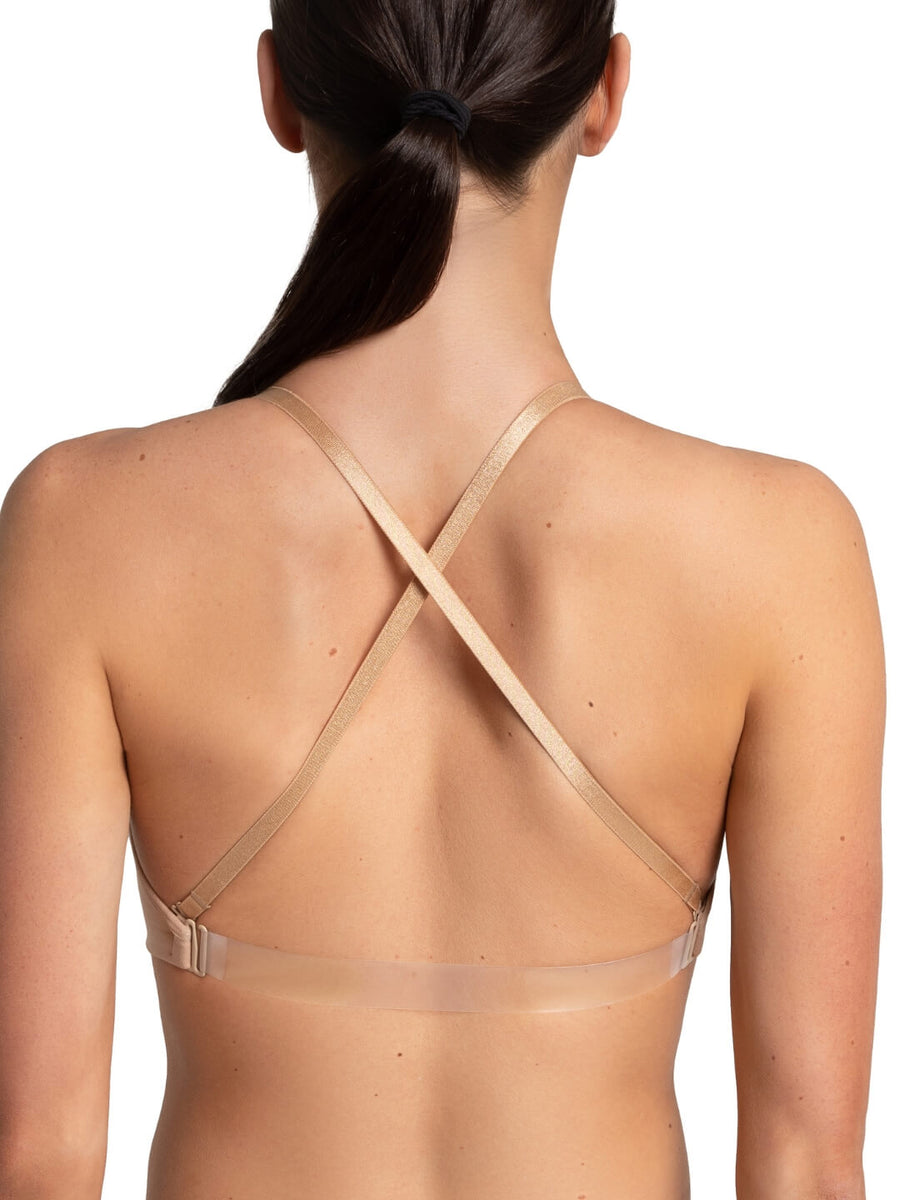 ChicBack Bra, Interchangeable Straps, Lycra, For Open Back Dress or Top - S  - Nude 