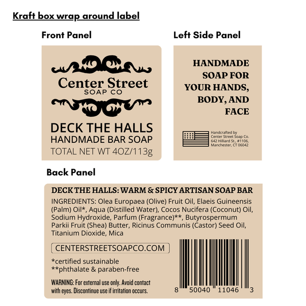 Deck the Halls Cinnamon Handmade Soap Bar