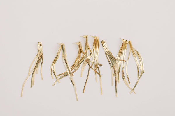 Skinny Cascading Tassel Earrings