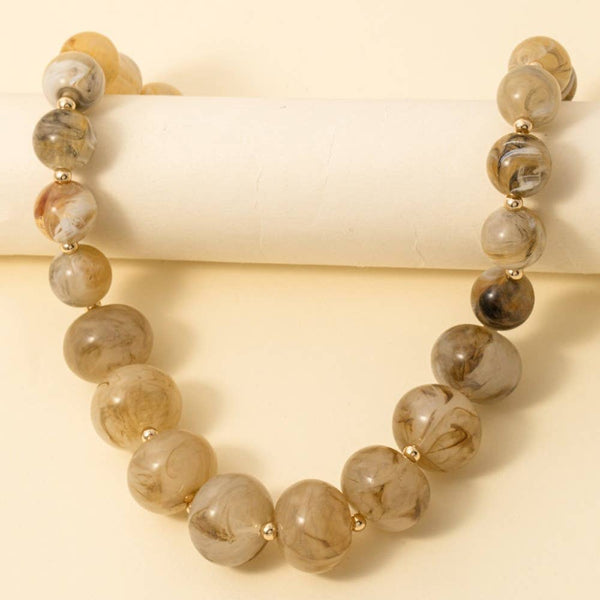 Large Marble Beaded Necklace