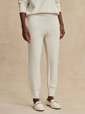 Varley The Slim Cuff Pant 25" in Ivory Marl