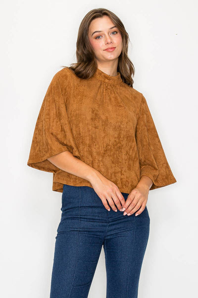 Camel Suede Top