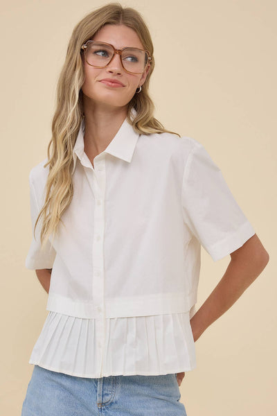 Pleated Hem Top