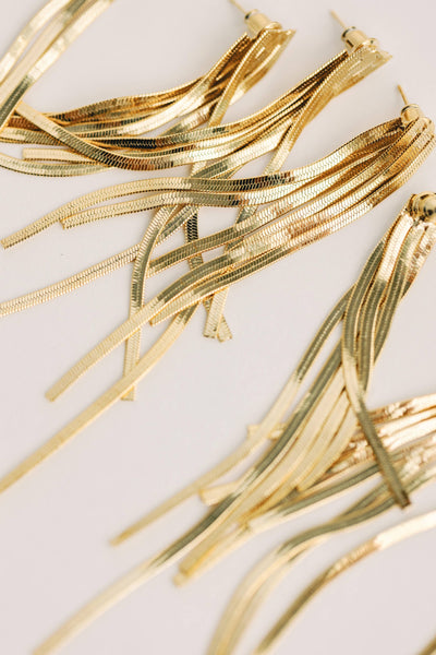 Skinny Cascading Tassel Earrings