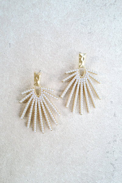 Pearl Sunburst Earrings