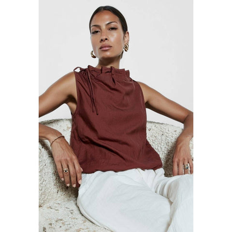 Cinched Mock Neck Top