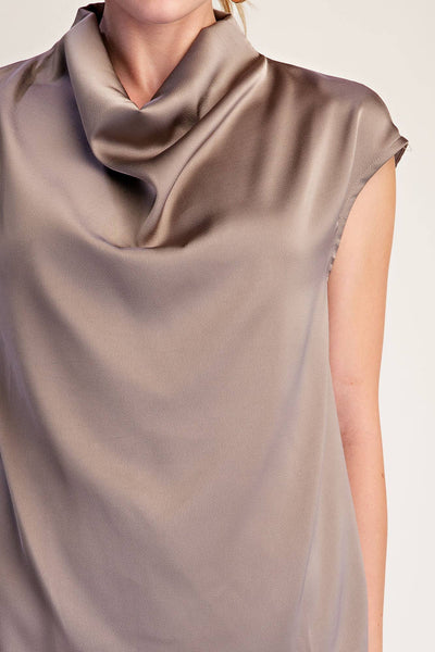 Glam Satin Mocha Top