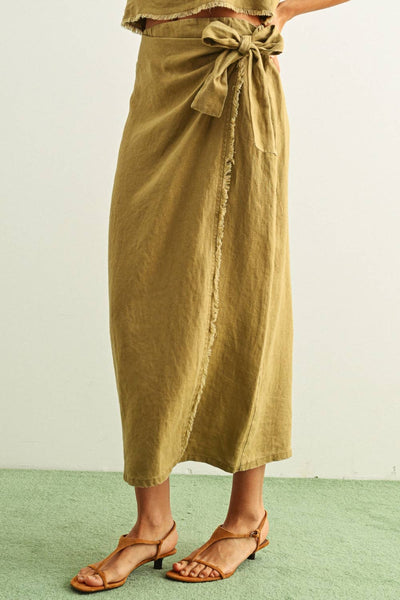Olive Linen Skirt Arriving Tuesday