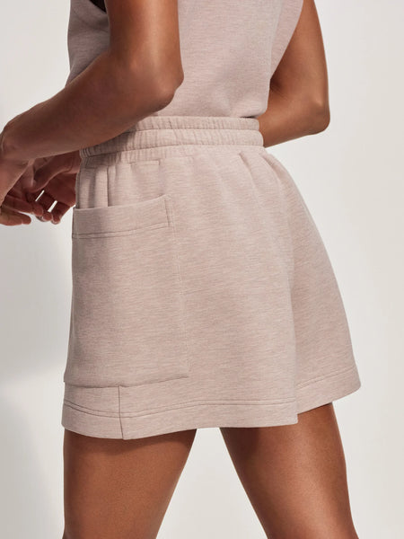 Varley Isabella Mid Rise Short 4 Taupe Marl