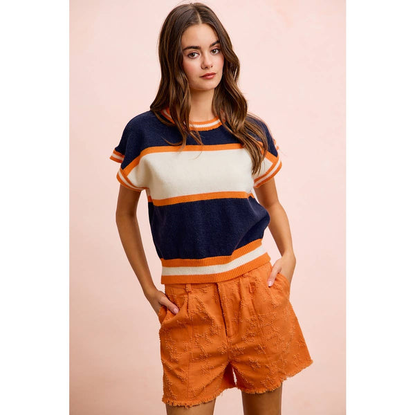 Navy/Orange Gameday Top