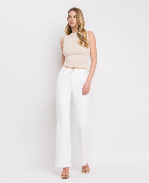 90’s High Rise Flare in Optic White