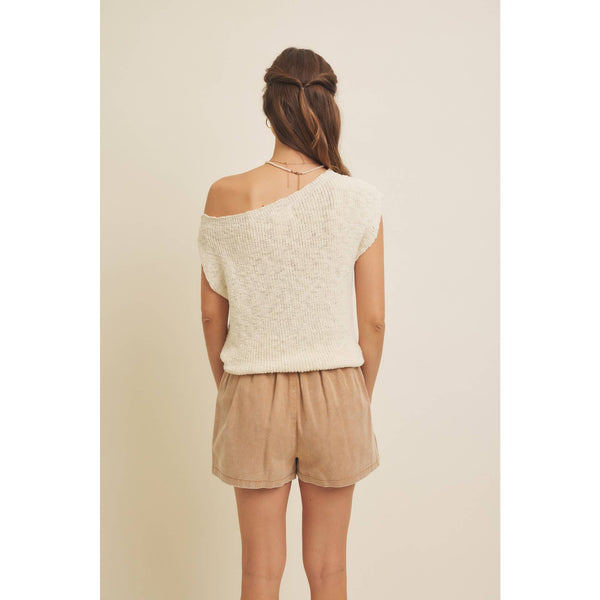Washed Taupe Skort