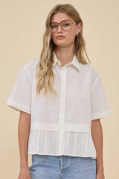 Pleated Hem Top