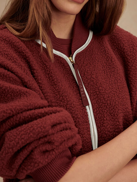 Varley Hasley Fleece Jacket New Maroon