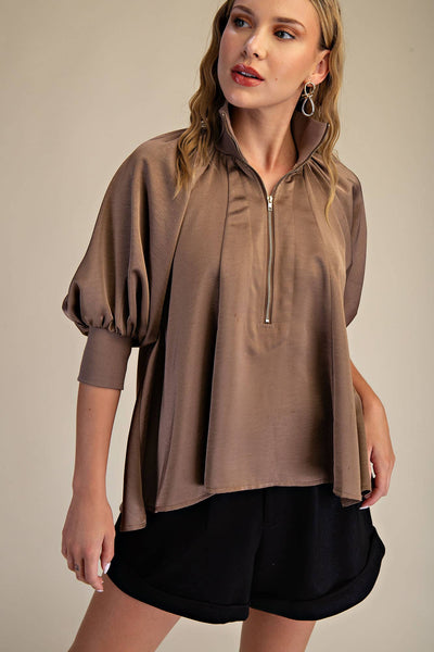 Mocha Zip Top