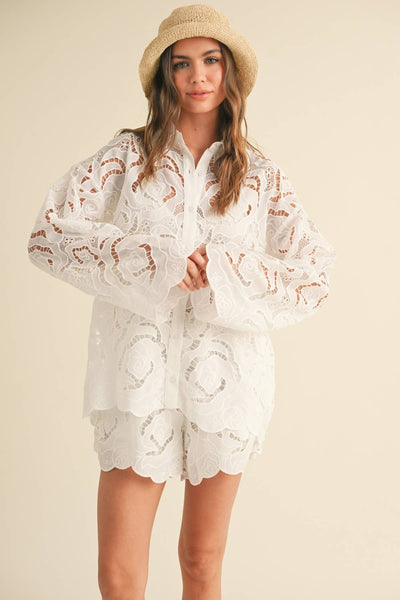 Floral Eyelet Shorts