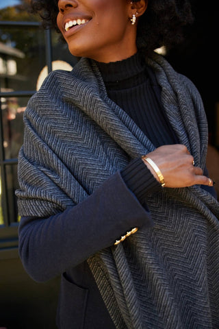 ChappyWrap - Bayside Herringbone Shawl - Ash