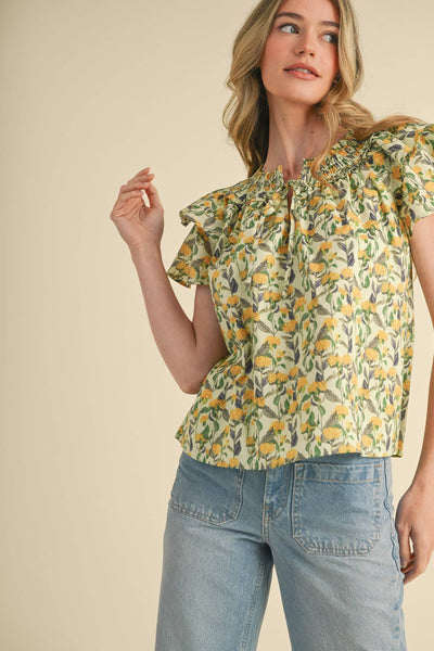 Yellow Floral Top