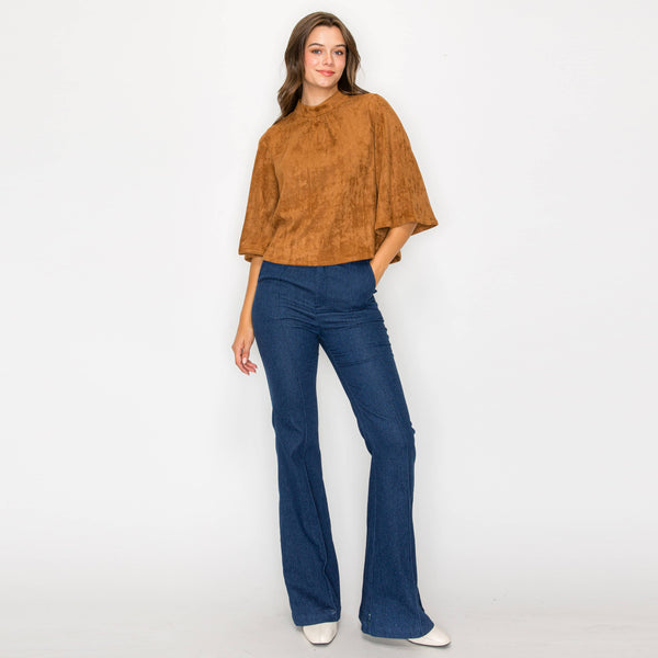 Camel Suede Top