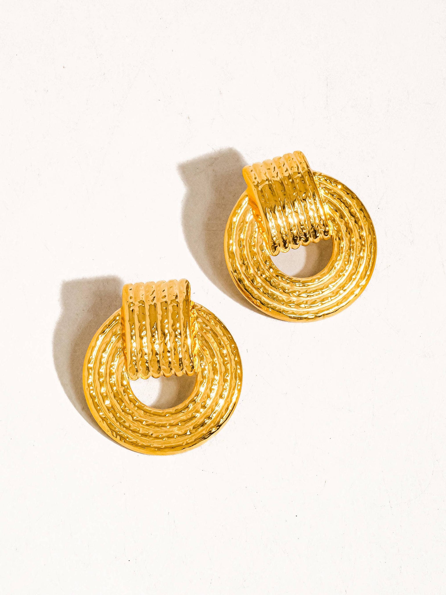 Candela Non-Tarnish Stripe Hoop Earring