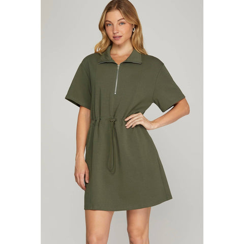 Olive Scuba Knit Dress