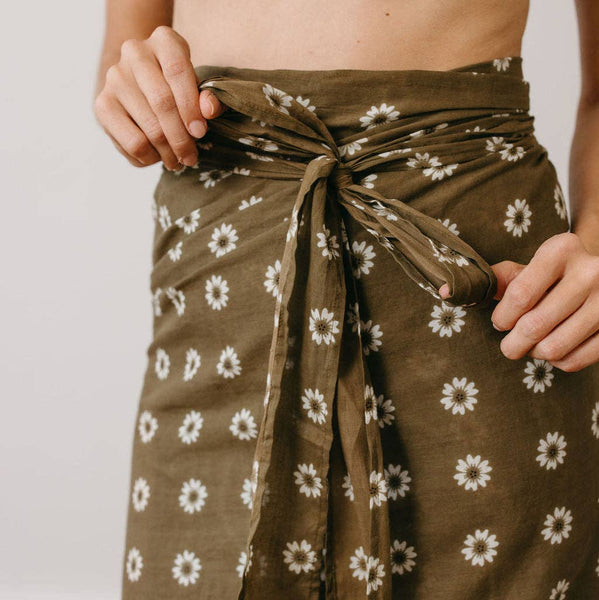 Sunshine Tienda Olive Bandana Tie Sarong