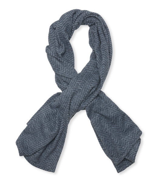 Bayside Herringbone Shawl - Midnight Navy