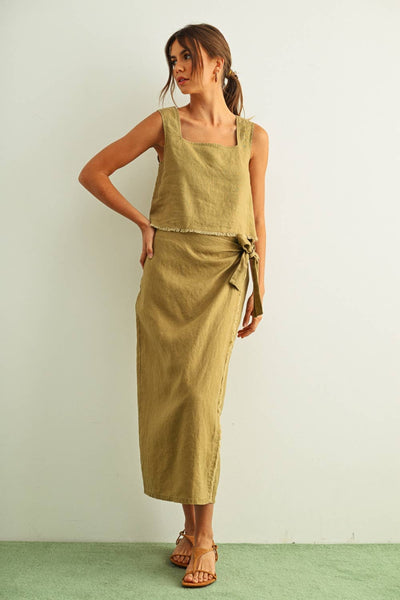 Olive Linen Tank