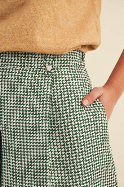 Houndstooth Pleated Shorts