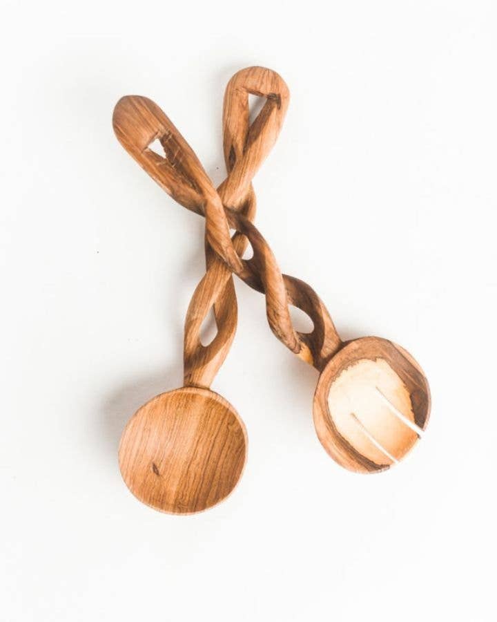 Creative Women - Olive Wood Spiral Salad Servers