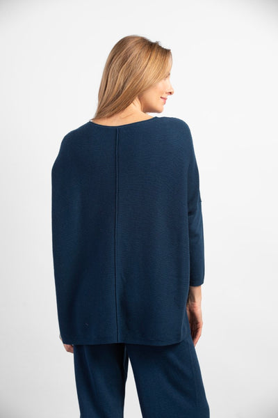 Hi Lo Pocket Sweater Baltic Blue