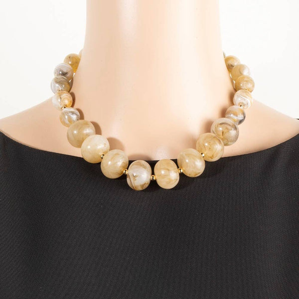 Large Marble Beaded Necklace