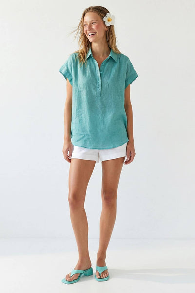 Avery Shore Popover Aqua