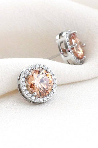 Dainty Cubic Zirconia Round Stud Earrings