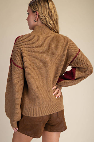 Contrast Back Sweater