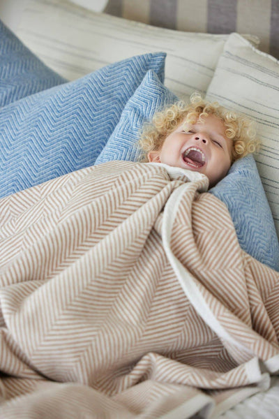 ChappyWrap - Harborview Herringbone Tan Blanket: Midi