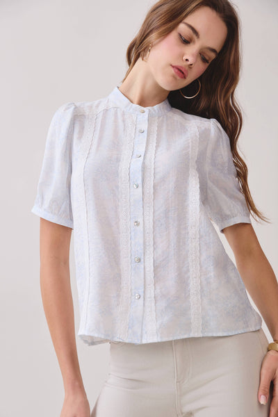 Sunday Tea Button Top