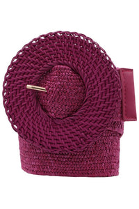 Circle Magenta Woven Stretch Belt