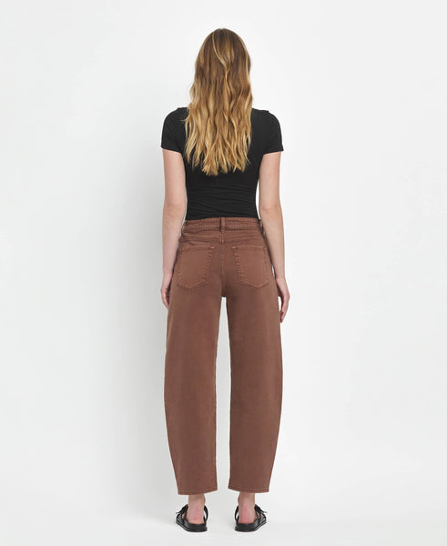 Slim Brown Barrel Jean