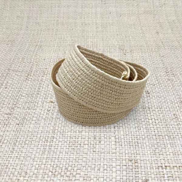 Light Raffia Stretch Belt Band Small