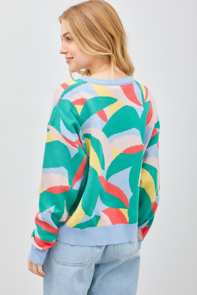 Abstract Print Sweater