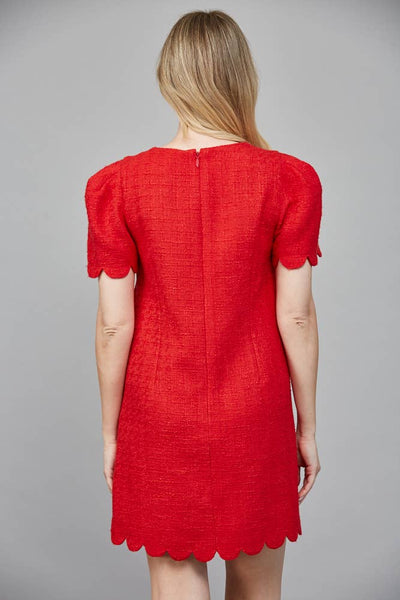 Scalloped Tweed Dress