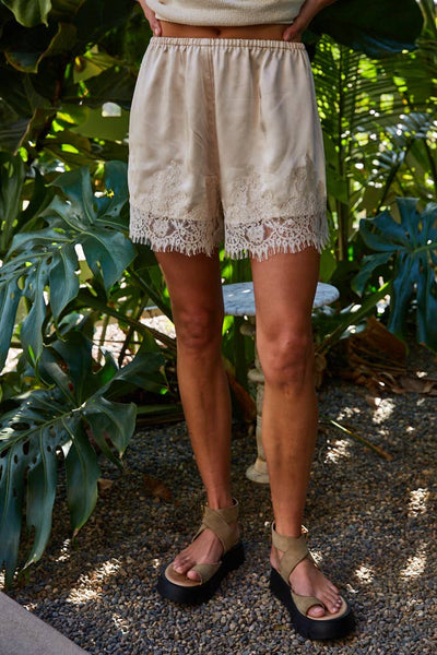 CeCe Satin Shorts in Pearl Arriving Monday