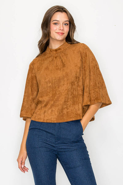 Camel Suede Top